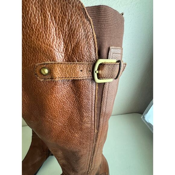 Naturalizer Johanna Brown Leather Knee High Riding Boots Wide Shaft Size 7.5 - Picture 5 of 12